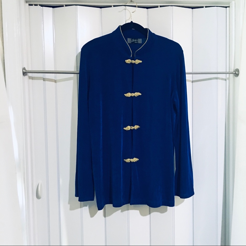 Slinky Brand Jacket Bright Blue Sz Medium